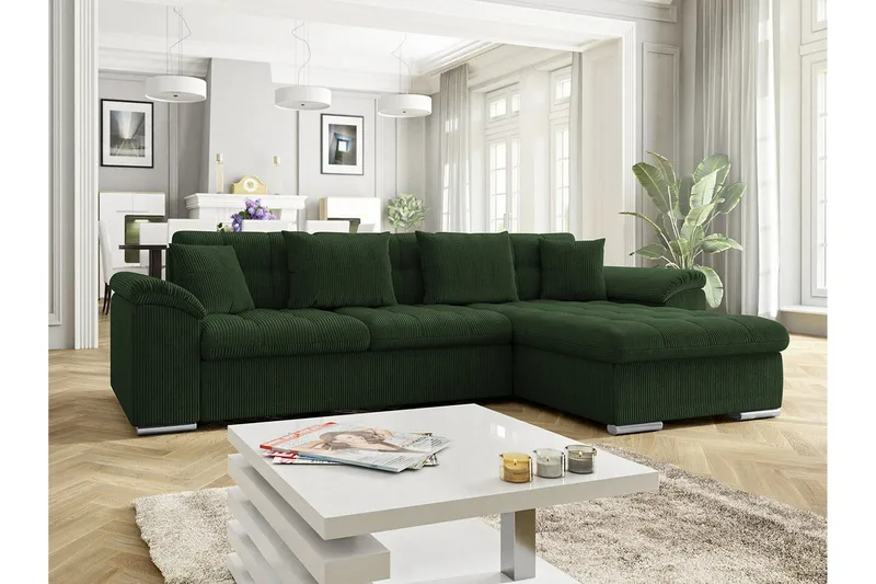 Camior 3-sits Hörnbäddsoffa Dark green - Möbler - Vardagsrum - Bäddsoffor - Hörnbäddsoffa