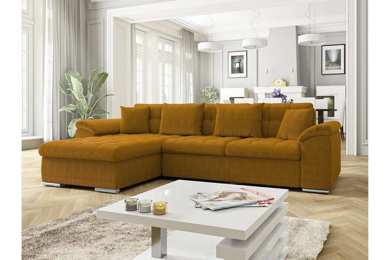 Camior 3-sits Hörnbäddsoffa Dark yellow - Möbler - Vardagsrum - Bäddsoffor - Hörnbäddsoffa
