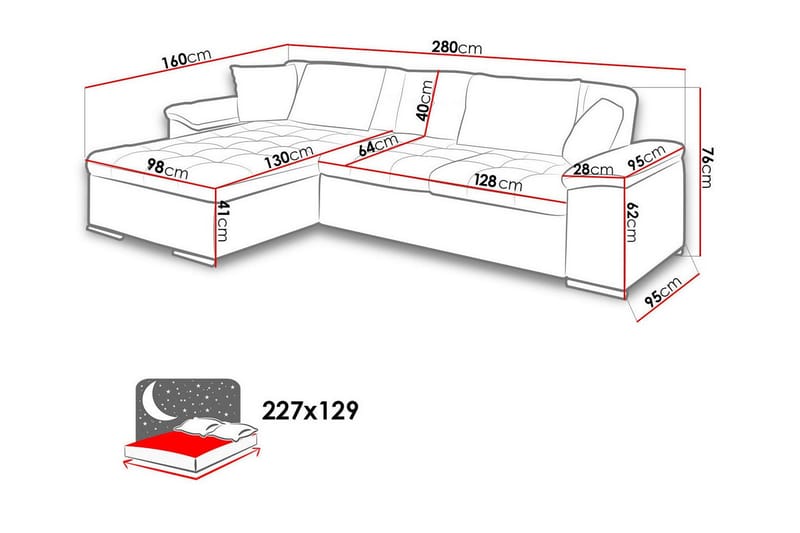 Camior 3-sits Hörnbäddsoffa Gul - Möbler - Vardagsrum - Bäddsoffor
