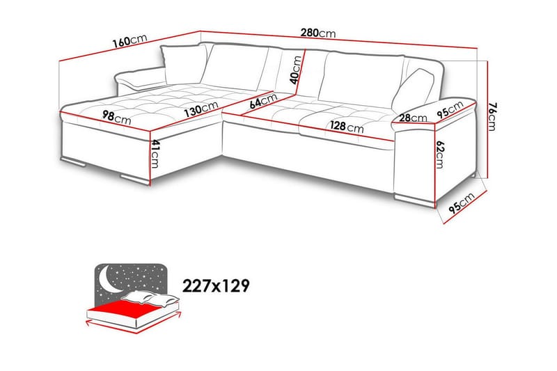 Camior 3-sits Hörnbäddsoffa Gul - Hörnbäddsoffa - Bäddsoffor