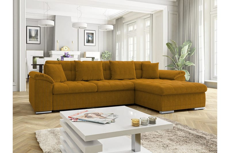 Camior 3-sits Hörnbäddsoffa Gul - Möbler - Vardagsrum - Bäddsoffor - Hörnbäddsoffa