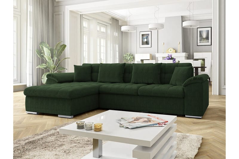 Camior 3-sits Hörnbäddsoffa Mörkgrön - Möbler - Vardagsrum - Bäddsoffor - Hörnbäddsoffa