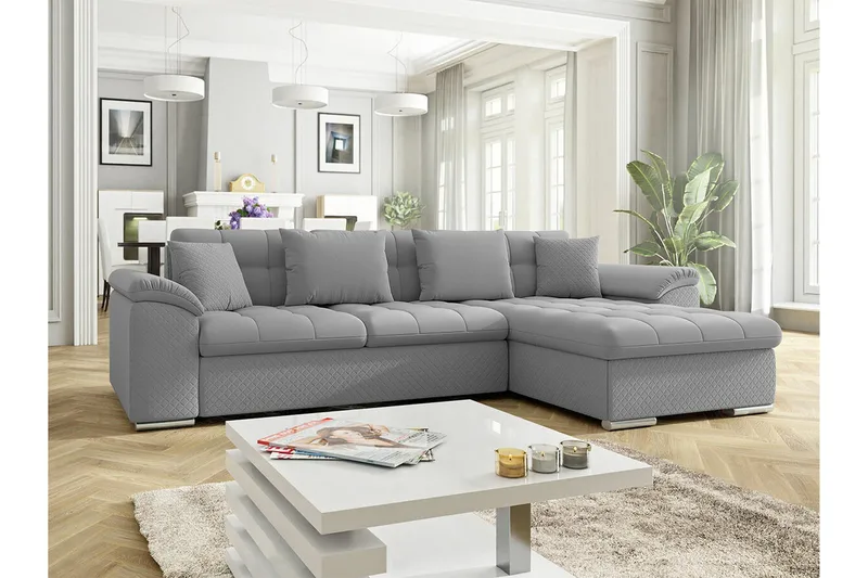 Camior 3-sits Hörnbäddsoffa NO_BRAND Grey - Möbler - Vardagsrum - Bäddsoffor - Hörnbäddsoffa