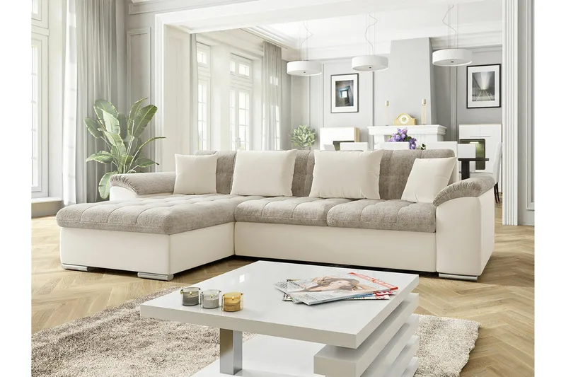 Camior 3-sits Hörnbäddsoffa NO_BRAND Grey - Möbler - Vardagsrum - Bäddsoffor