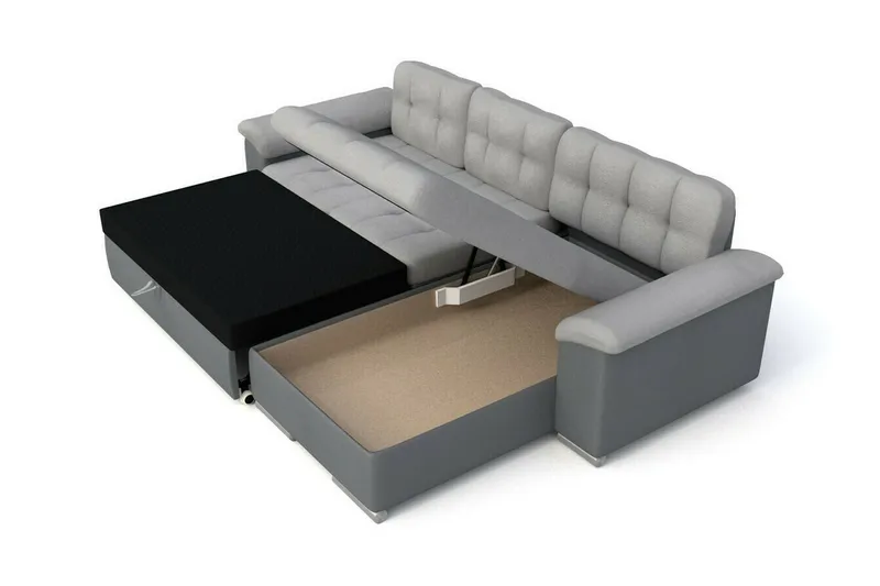 Camior 3-sits Hörnbäddsoffa NO_BRAND Grey - Möbler - Vardagsrum - Bäddsoffor - Hörnbäddsoffa