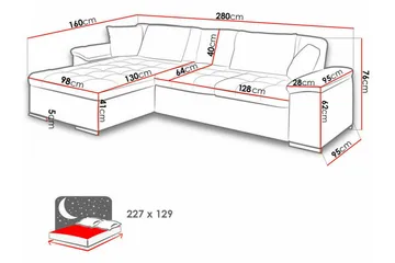 Camior 3-sits Hörnbäddsoffa - Möbler - Vardagsrum - Bäddsoffor