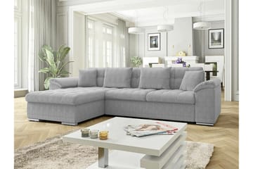 Camior 3-sits L-formad Hörnbäddsoffa med Förvaring 129x227 cm i Manchestertyg - Grå - Möbler - Vardagsrum - Bäddsoffor