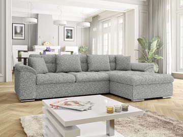 Camior 4-sits Bäddsoffa med divan Högervänd - Grå - Möbler - Vardagsrum - Bäddsoffor - Hörnbäddsoffa