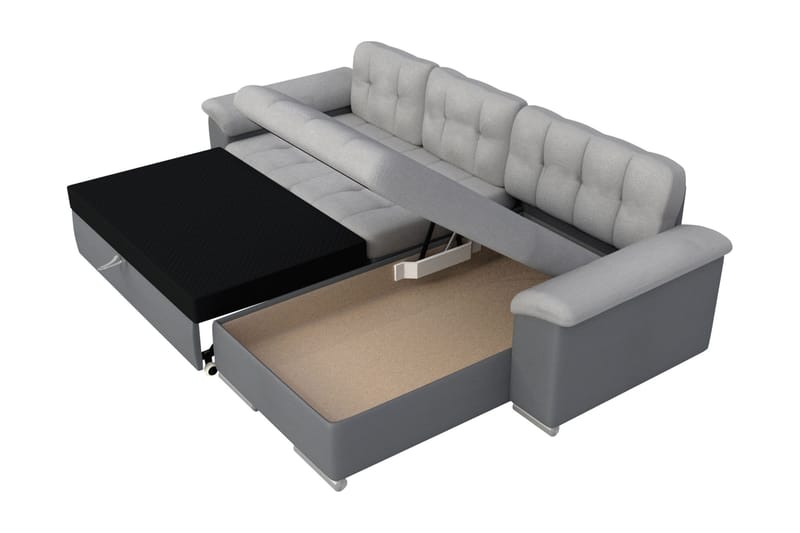 Camior Bäddsoffa m. Divan 3-sits - Grå - Möbler - Vardagsrum - Bäddsoffor