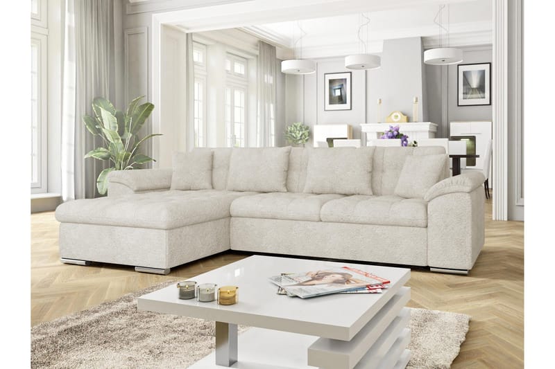 Camior Bäddsoffa m. Divan 3-sits - Vit/Svart - Möbler - Vardagsrum - Bäddsoffor