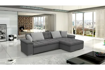 Camior Bäddsoffa m. Divan Förvaring 3-sits 227x129 - Grå - Möbler - Vardagsrum - Bäddsoffor