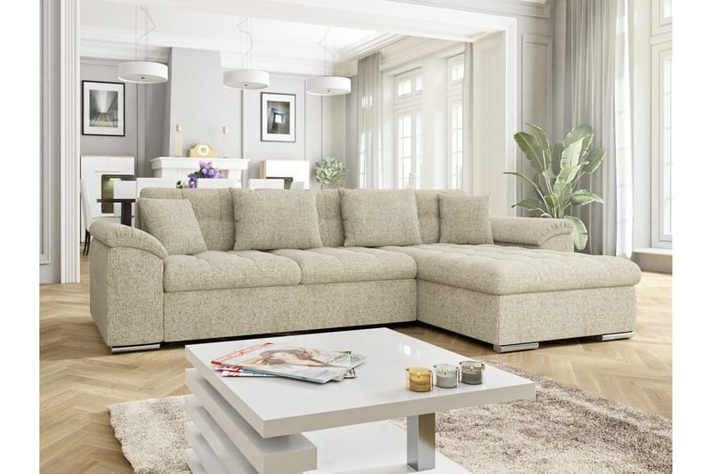 Camior Bäddsoffa med Divan 3-sits - Beige - Möbler - Vardagsrum - Bäddsoffor