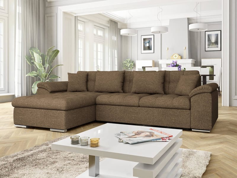 Camior Bäddsoffa med Divan 3-sits - Brun - Möbler - Vardagsrum - Bäddsoffor
