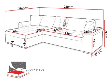 Camior Bäddsoffa med Divan 3-sits - Brun - Möbler - Vardagsrum - Bäddsoffor