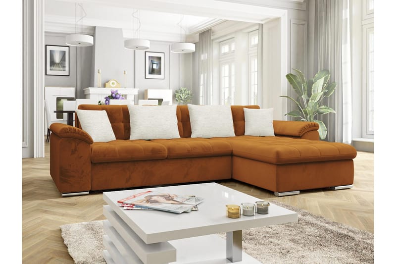 Camior Bäddsoffa med Divan 3-sits - Orange - Möbler - Vardagsrum - Bäddsoffor