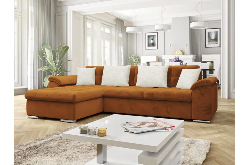 Camior Bäddsoffa med Divan 3-sits - Orange - Möbler - Vardagsrum - Bäddsoffor