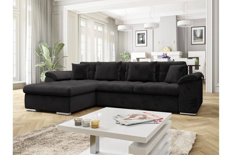 Camior Bäddsoffa med Divan 3-sits - Svart - Möbler - Vardagsrum - Bäddsoffor
