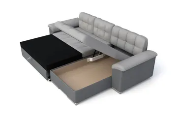 Camior Divanbäddsoffa 4-sits Höger Konstläder - Brun/Beige - Möbler - Vardagsrum - Bäddsoffor