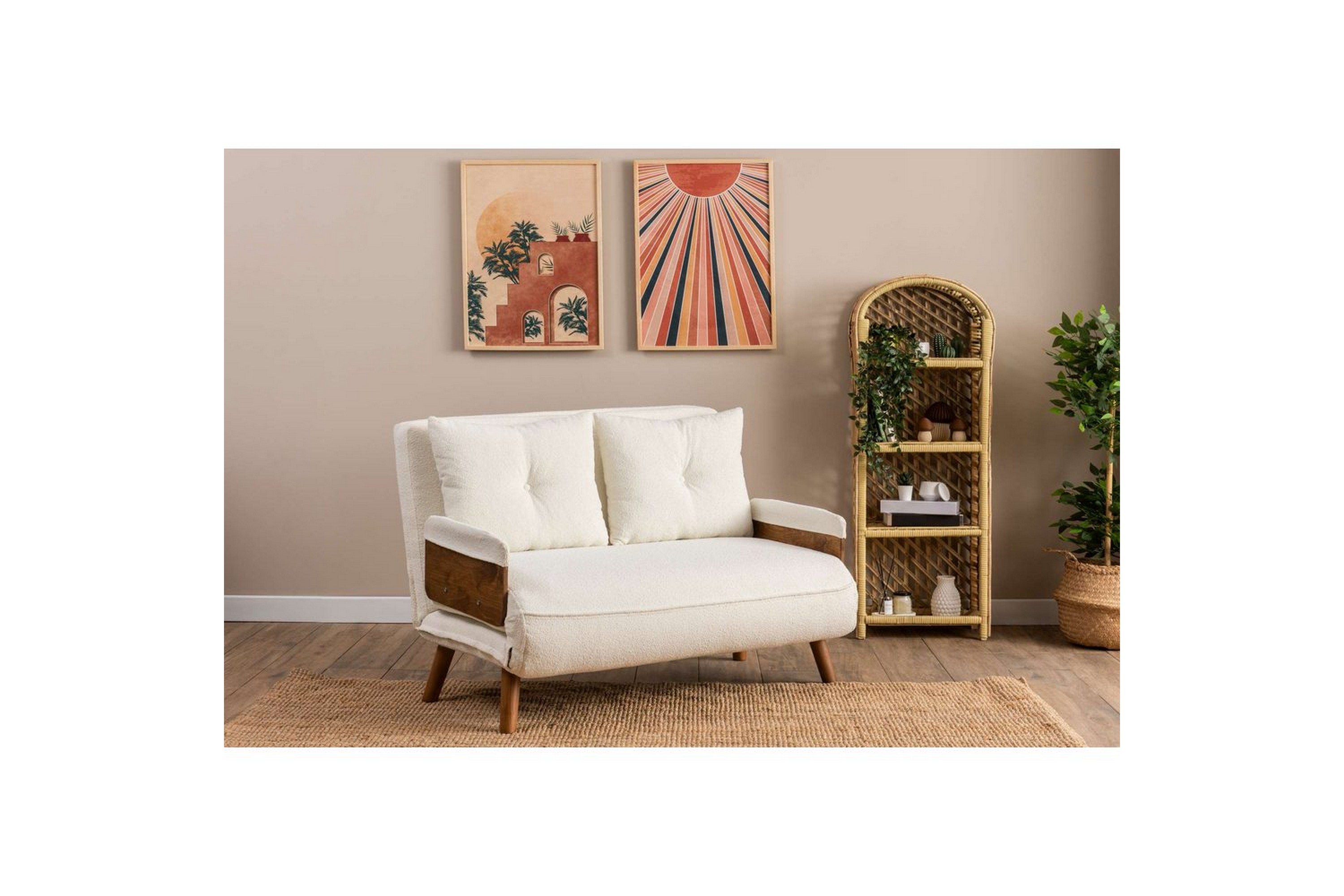 canelo bäddsoffa 2-sits - vit