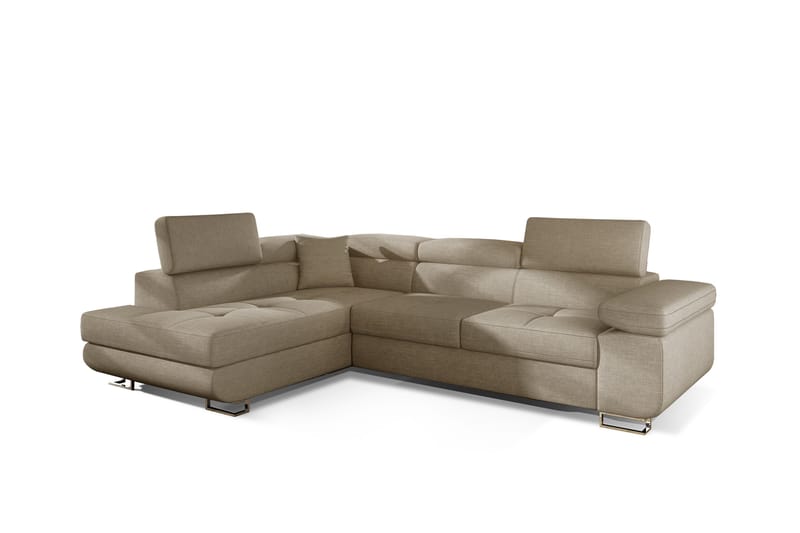 CARMANA Bäddsoffa med Schäslong Vänster Beige - Möbler - Vardagsrum - Bäddsoffor