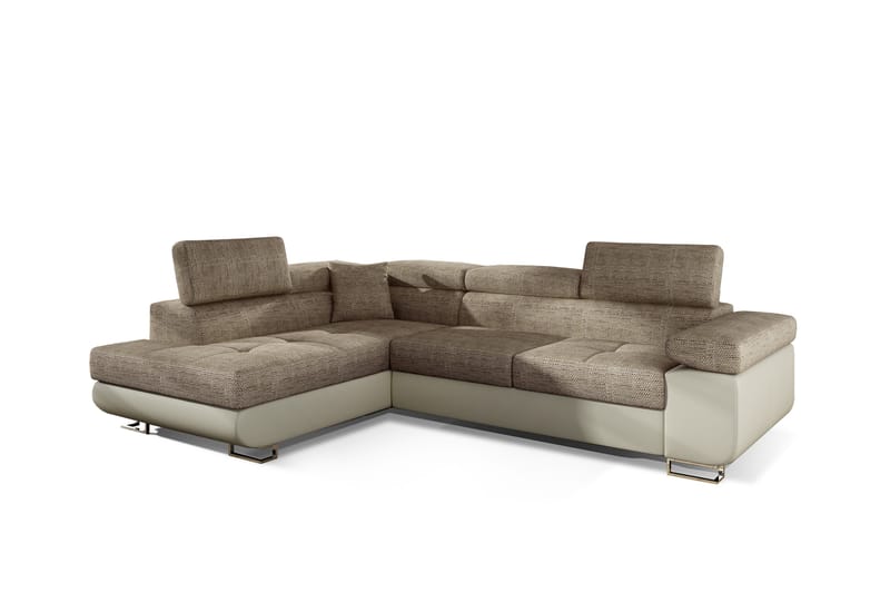 CARMANA Bäddsoffa med Schäslong Vänster Beige - Möbler - Vardagsrum - Bäddsoffor