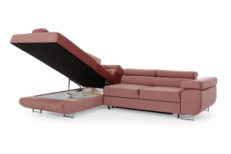 CARMANA Bäddsoffa med Schäslong Vänster Beige/Brun - Möbler - Vardagsrum - Bäddsoffor