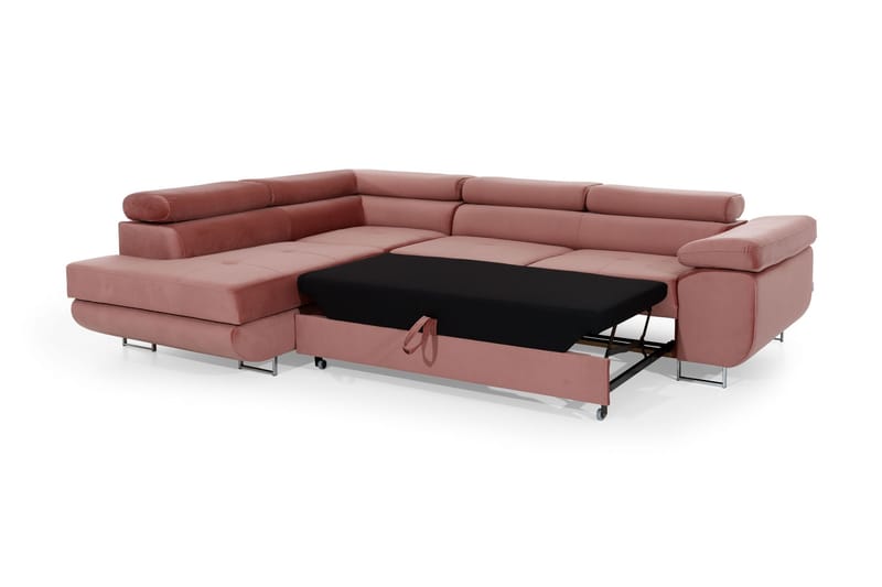 CARMANA Bäddsoffa med Schäslong Vänster Beige/Brun - Möbler - Vardagsrum - Bäddsoffor