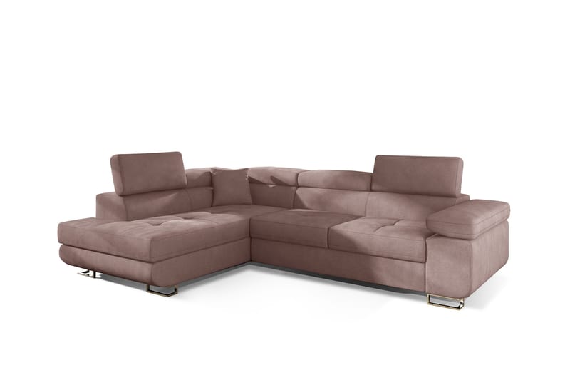 CARMANA Bäddsoffa med Schäslong Vänster Rosa - Möbler - Vardagsrum - Bäddsoffor