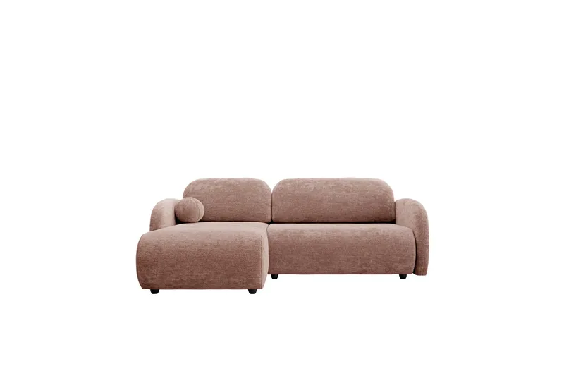 Carve 2-sits Vänstervänd L-formad Bäddsoffa med Divan och Schäslong i Tyg, Rosa