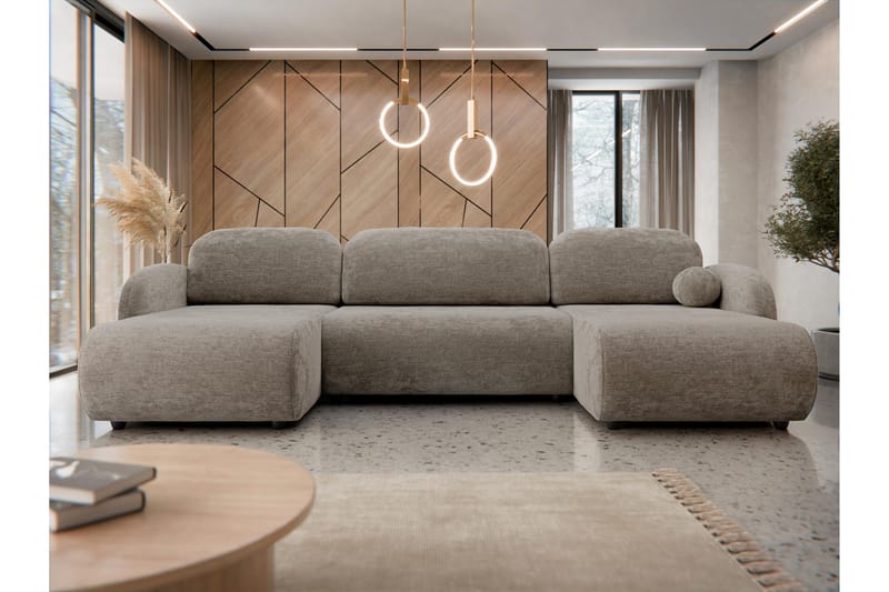 Carve Bäddsoffa Dubbeldivan 3-sits - Beige - Möbler - Vardagsrum - Bäddsoffor - U bäddsoffa