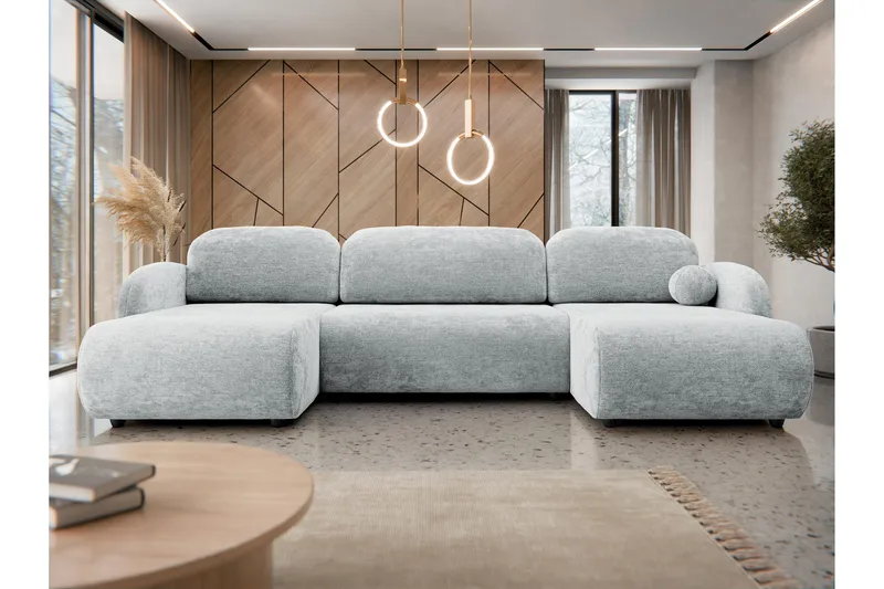 Carve Bäddsoffa Dubbeldivan 3-sits - Grå - Möbler - Vardagsrum - Bäddsoffor - U bäddsoffa