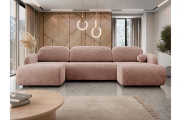 Carve Bäddsoffa Dubbeldivan 3-sits - Rosa - Möbler - Vardagsrum - Bäddsoffor - U bäddsoffa