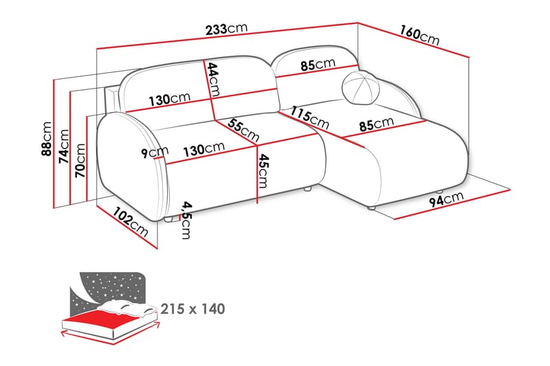 Carve Bäddsoffa m. Divan 2-sits - Vit - Möbler - Vardagsrum - Bäddsoffor