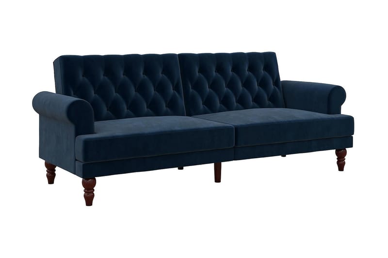 CASSIDY 2-sits Bäddsoffa Sammet/Blå - Novogratz - Möbler - Vardagsrum - Bäddsoffor - 2-sits bäddsoffa
