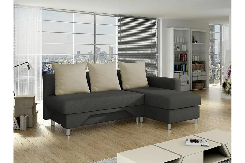 Castlebay 3-sits Hörnbäddsoffa Brown/Beige - Möbler - Vardagsrum - Bäddsoffor - Hörnbäddsoffa