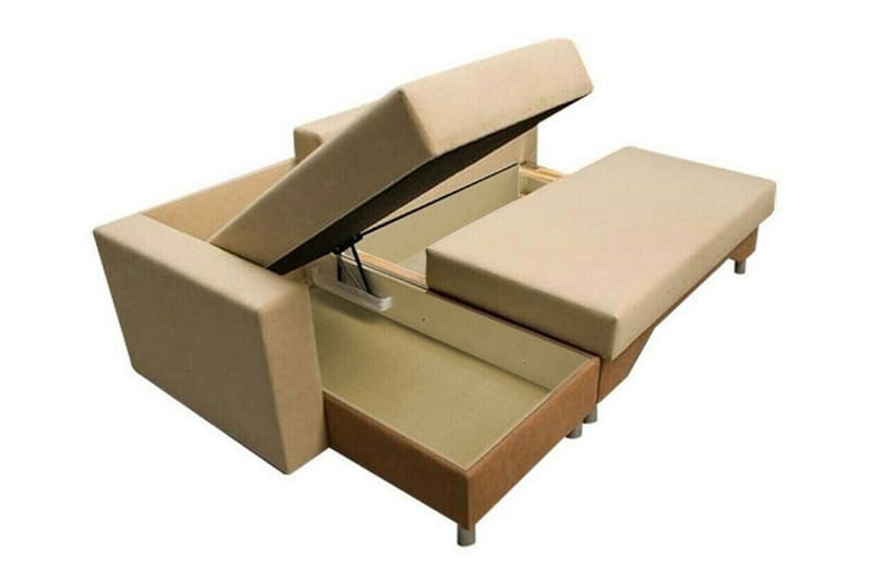 Castlebay 3-sits Hörnbäddsoffa Brown/Beige - Möbler - Vardagsrum - Bäddsoffor - Hörnbäddsoffa