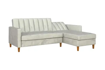 Celine 3-sits Divanbäddsoffa Sammet/Ljusgrå - Dorel Home - Möbler - Vardagsrum - Bäddsoffor