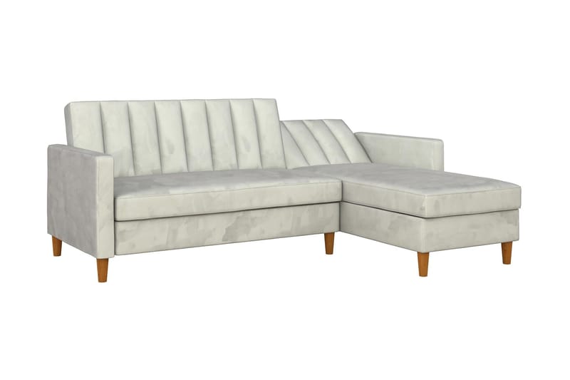 Celine 3-sits Divanbäddsoffa Sammet/Ljusgrå - Dorel Home - Möbler - Vardagsrum - Bäddsoffor