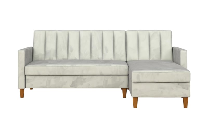 CELINE 3-sits Divanbäddsoffa Sammet/Ljusgrå - Dorel Home - Bäddsoffor - Bäddsoffa divan