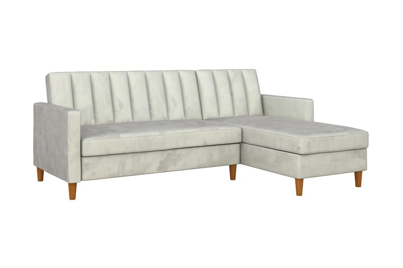 CELINE 3-sits Divanbäddsoffa Sammet/Ljusgrå - Dorel Home - Bäddsoffor - Bäddsoffa divan