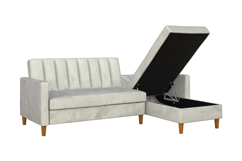 CELINE 3-sits Divanbäddsoffa Sammet/Ljusgrå - Dorel Home - Bäddsoffor - Bäddsoffa divan