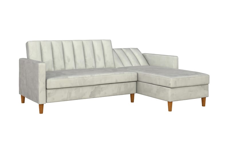 CELINE 3-sits Divanbäddsoffa Sammet/Ljusgrå - Dorel Home - Bäddsoffor - Bäddsoffa divan