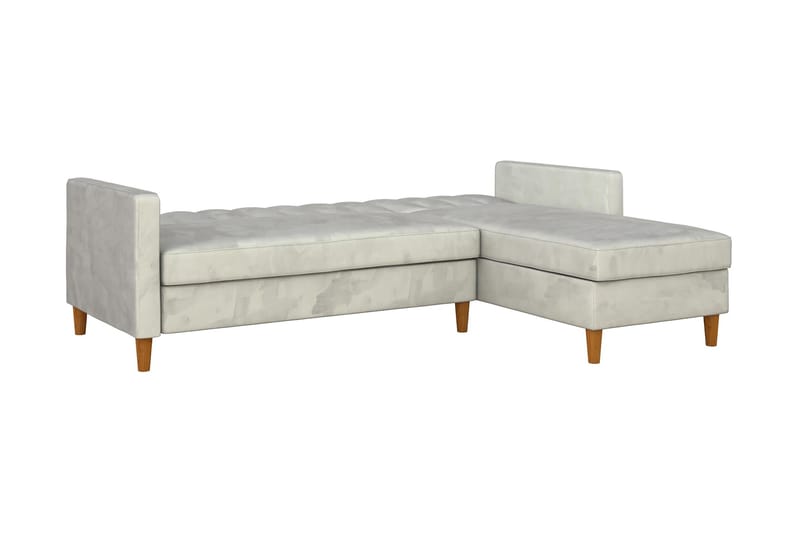 CELINE 3-sits Divanbäddsoffa Sammet/Ljusgrå - Dorel Home - Bäddsoffor - Bäddsoffa divan