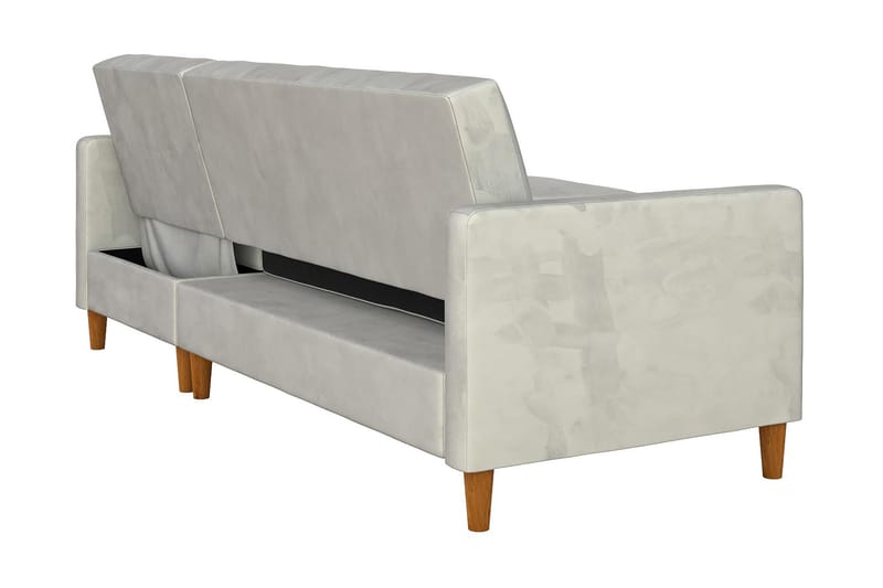 CELINE 3-sits Divanbäddsoffa Sammet/Ljusgrå - Dorel Home - Bäddsoffor - Bäddsoffa divan