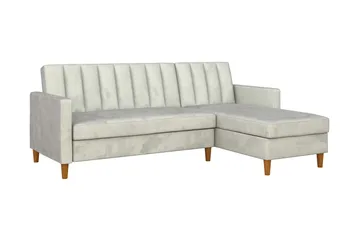 Celine 3-sits Divanbäddsoffa Sammet/Ljusgrå - Dorel Home - Möbler - Vardagsrum - Bäddsoffor