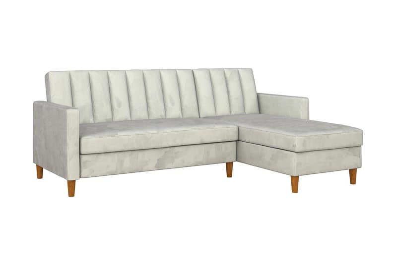 Celine 3-sits Divanbäddsoffa Sammet/Ljusgrå - Dorel Home - Möbler - Vardagsrum - Bäddsoffor