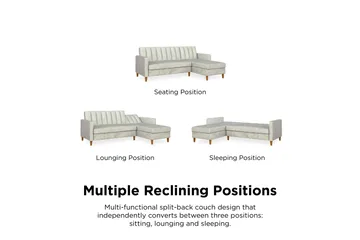Celine 3-sits Divanbäddsoffa Sammet/Ljusgrå - Dorel Home - Möbler - Vardagsrum - Bäddsoffor