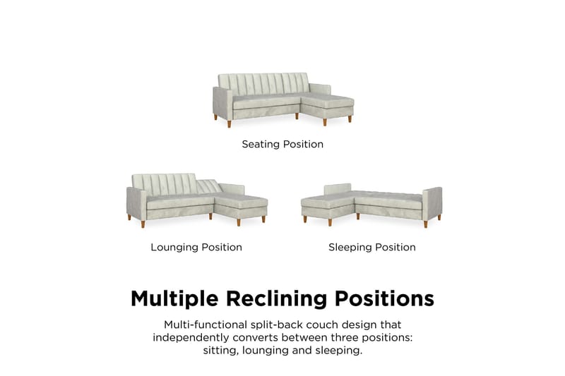 Celine 3-sits Divanbäddsoffa Sammet/Ljusgrå - Dorel Home - Möbler - Vardagsrum - Bäddsoffor
