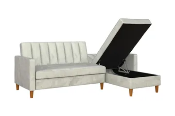 Celine 3-sits Divanbäddsoffa Sammet/Ljusgrå - Dorel Home - Möbler - Vardagsrum - Bäddsoffor