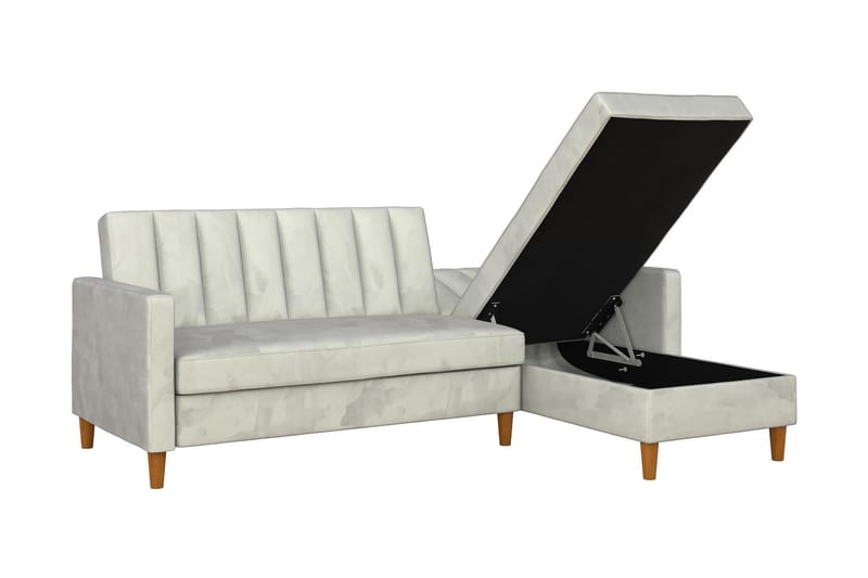 Celine 3-sits Divanbäddsoffa Sammet/Ljusgrå - Dorel Home - Möbler - Vardagsrum - Bäddsoffor